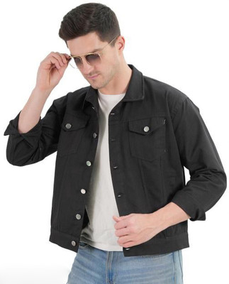 AKSHA CREATION Full Sleeve Solid Men Denim Jacket
