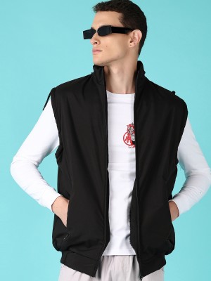 V-MART Sleeveless Solid Men Jacket