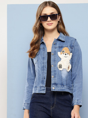 MUHURATAM Full Sleeve Self Design Women Denim Jacket