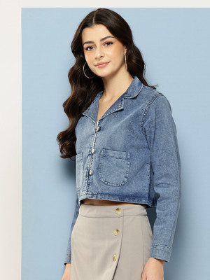 Aarika Full Sleeve Self Design Women Denim Jacket