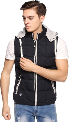 VOXXATI Sleeveless Solid Men Jacket