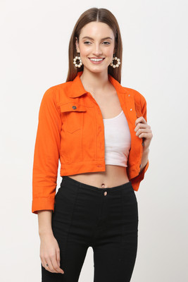 STYLE BEURUA 3/4th Sleeve Solid Women Denim Jacket