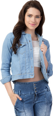 FUNDAY FASHION 3/4th Sleeve Solid Women Denim Jacket