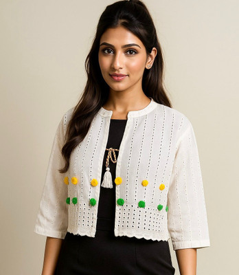 GROVEBERRY 3/4th Sleeve Self Design Women Jacket