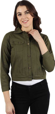 KASHIAN 3/4th Sleeve Solid Women Denim Jacket