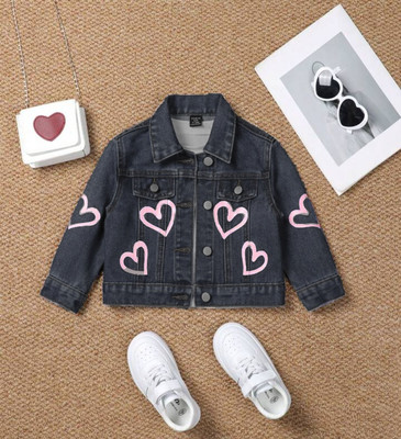 MiniBee Full Sleeve Washed Boys & Girls Denim Jacket