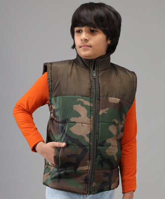 NICK AND JONES Sleeveless Printed Boys Jacket