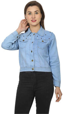 iaenterprises Full Sleeve Self Design Women Denim Jacket
