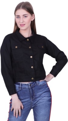 ATTIRE FASHION 3/4th Sleeve Solid Women Denim Jacket