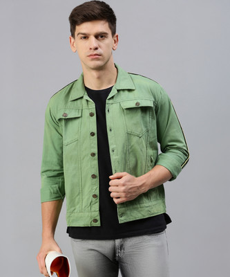 VOXATI 3/4th Sleeve Solid Men Denim Jacket