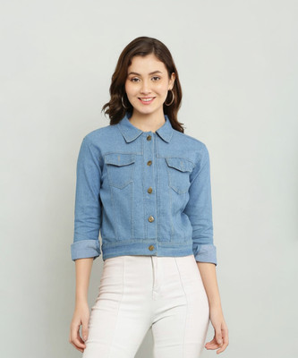 STYLE BEURUA 3/4th Sleeve Solid Women Denim Jacket