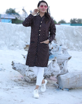 Craftwellstudio Full Sleeve Self Design Women Jacket