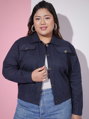 Buynewtrend curvy Full Sleeve Solid Women Jacket