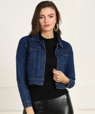 Aarvia Full Sleeve Solid Women Denim Jacket