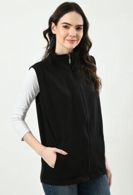 IndiWeaves Sleeveless Self Design Women Jacket