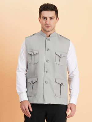 AGARMENT Sleeveless Solid Men Jacket