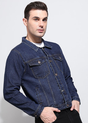 AFLASH Full Sleeve Solid Men Denim Jacket