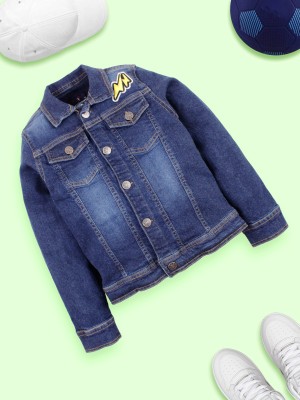 KiddoPanti Full Sleeve Applique Boys Denim Jacket