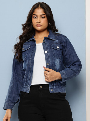 Sangria Full Sleeve Solid Women Denim Jacket