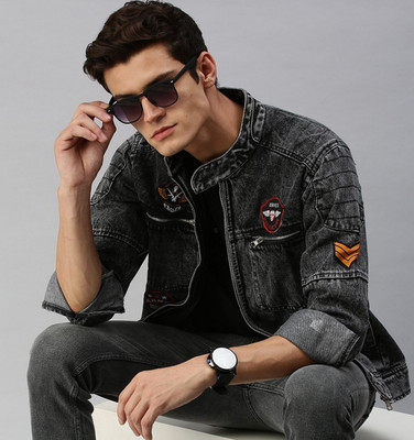 VOGATI 3/4th Sleeve Washed Men Denim Jacket
