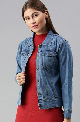 VOGATI Full Sleeve Solid Women Denim Jacket