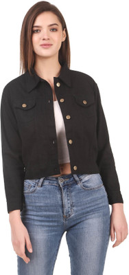 PWTI 3/4th Sleeve Solid Women Denim Jacket