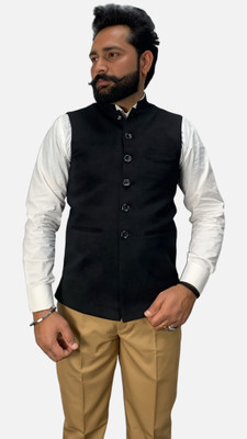 gargian master cut Sleeveless Solid Men Jacket