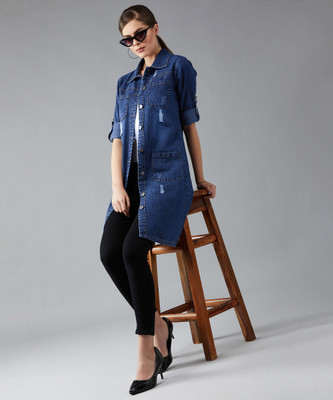 DOLCE CRUDO Full Sleeve Solid Women Denim Jacket