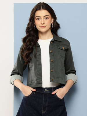 Sangria Full Sleeve Solid Women Denim Jacket