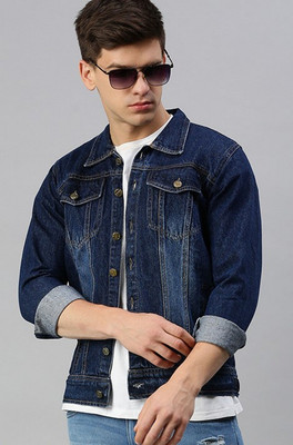 ANISHANFASHIONS 3/4th Sleeve Washed Men Denim Jacket