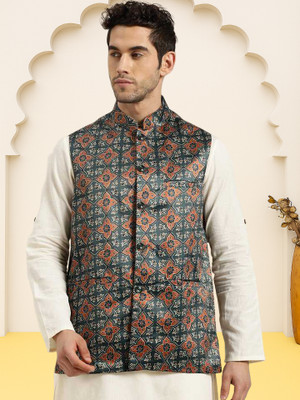 Jompers Sleeveless Floral Print Men Jacket