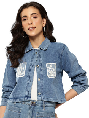 Aarika Full Sleeve Applique Women Denim Jacket