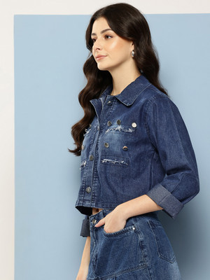 Aarika Full Sleeve Applique Women Denim Jacket