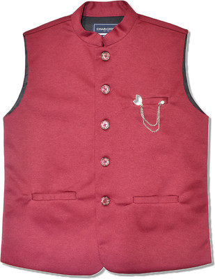 Charchit Sleeveless Solid Boys Jacket