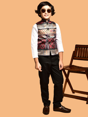 PRINTCULTR Sleeveless Printed Boys Jacket