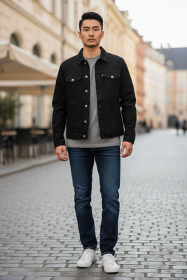 FrostFit Full Sleeve Solid Men Denim Jacket