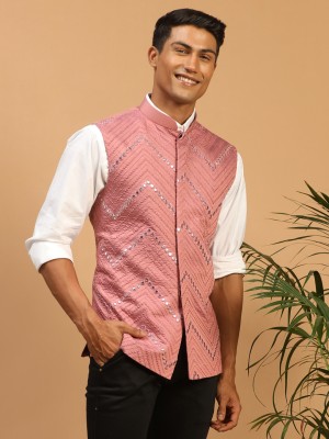 VASTRAMAY Sleeveless Embroidered Men Jacket