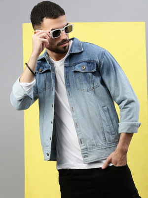 VOXATI Full Sleeve Washed Men Denim Jacket