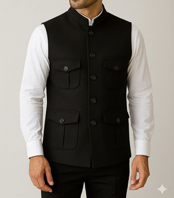 Dragon witch Sleeveless Solid Men Jacket