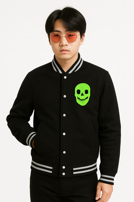 Crossbone Full Sleeve Graphic Print Men Jacket