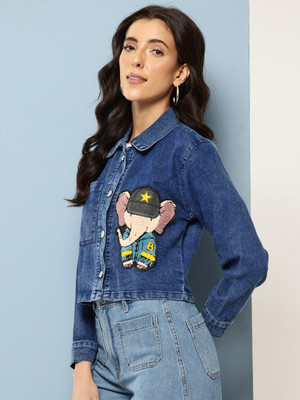 Aarika Full Sleeve Applique Women Denim Jacket
