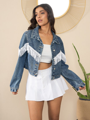 STYLESTONE Full Sleeve Solid Women Denim Jacket
