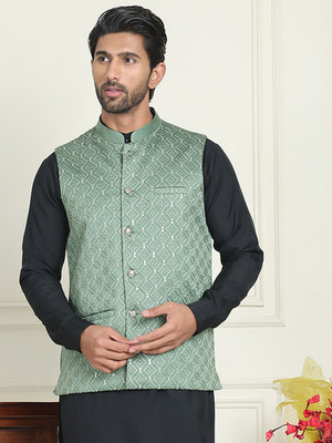 ANOUK Sleeveless Polka Print Men Jacket