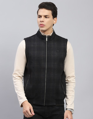 MONTE CARLO Sleeveless Checkered Men Jacket