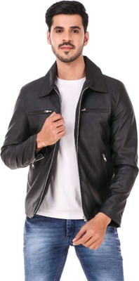 Leather Retail Full Sleeve Solid Men Jacket