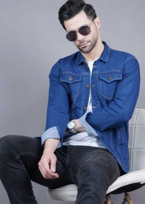PYKAR Full Sleeve Solid Men Denim Jacket