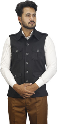 gargian master cut Sleeveless Solid Men Jacket