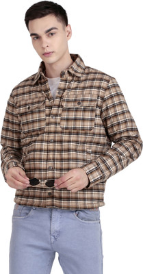 Leather Retail Full Sleeve Checkered Men Jacket