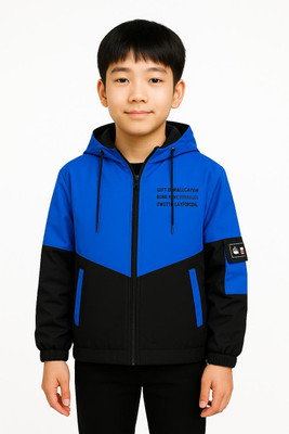 IAC Full Sleeve Printed, Colorblock Boys Jacket