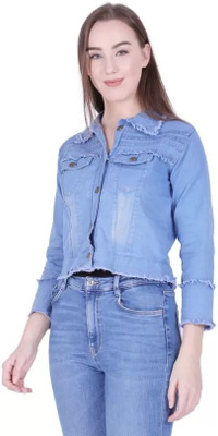 GORIYA 3/4th Sleeve Washed Women Denim Jacket